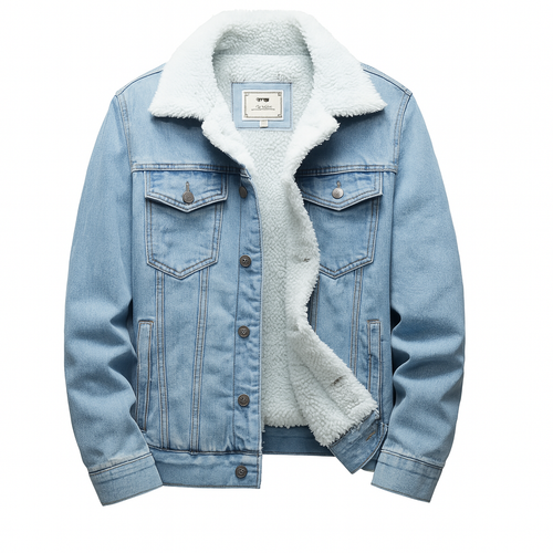 Jaqueta Jeans Masculina Forrada em Lã Lorennzi