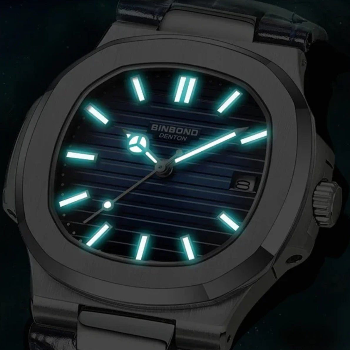 Relógio de Couro Preto Luxe Civano