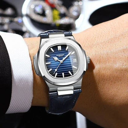 Relógio de Couro Preto Luxe Civano