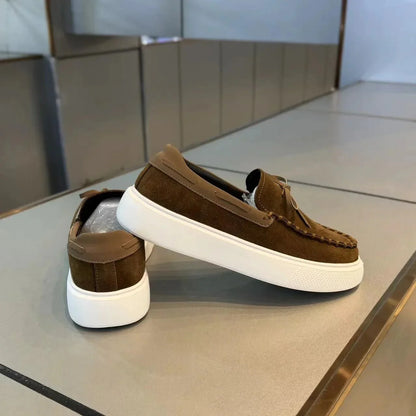 Mocassim Masculino de Couro Respirável – Slip-On Confortável para Estilo Casual Todos os Dias
